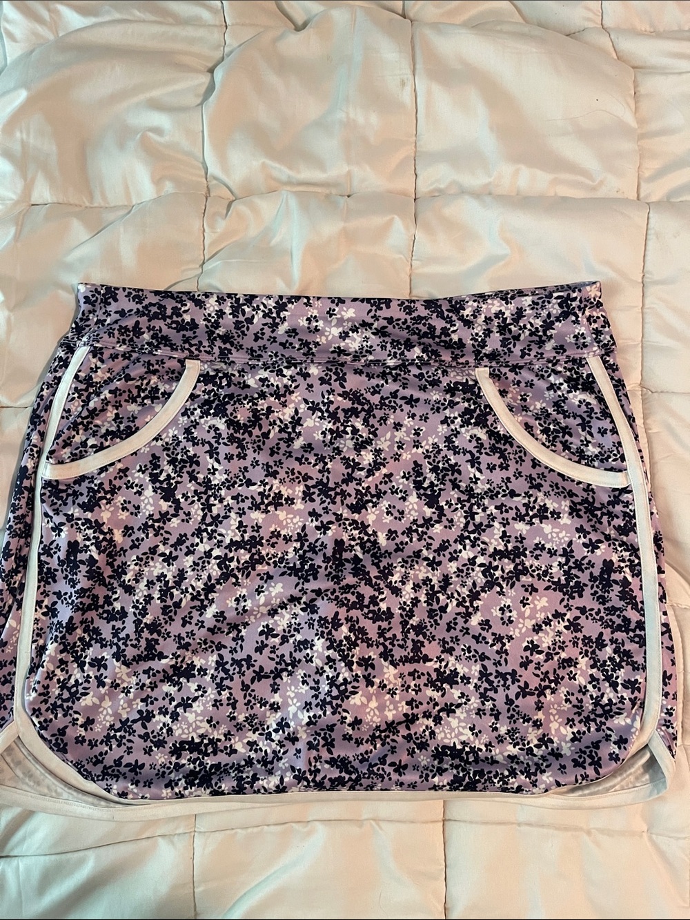 Floral Lavender Golf Skort with Piped Pockets